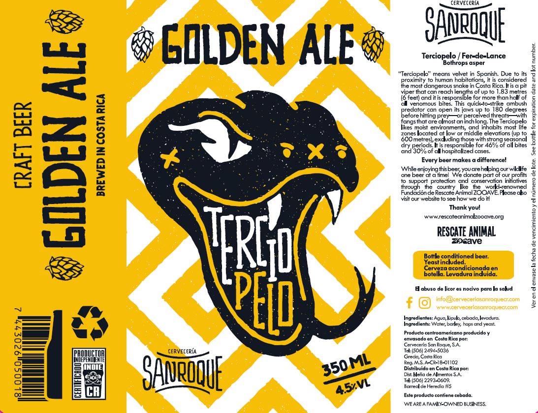 CERVEZA TERCIOPELO GOLDEN ALE