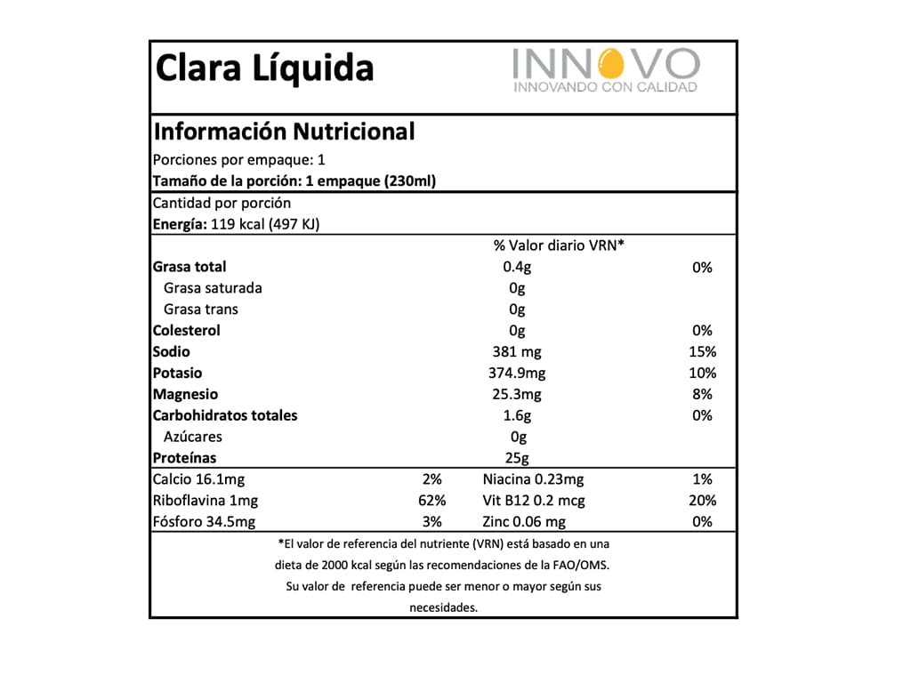 Clara de gallina líquida pasteurizada